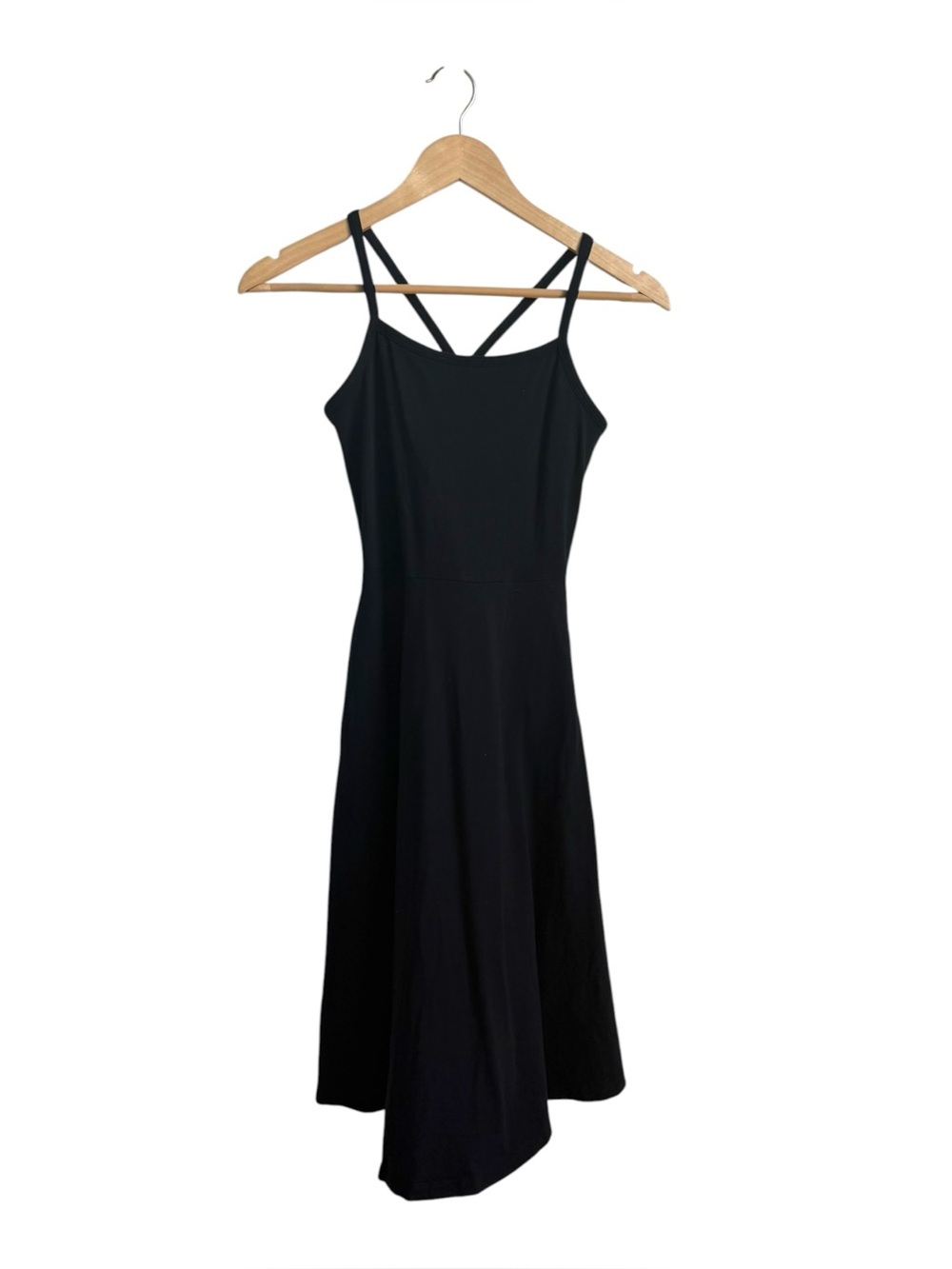Pact Black Fit & Flare Midi Dress Built In Bra Organic Cotton XS